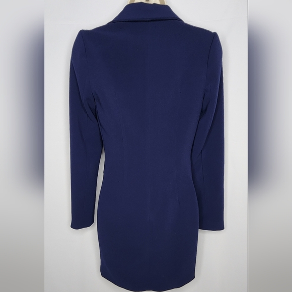 Elegant Navy Double-Breasted Women's Dress Blazer XXS (FAST SHIPPING) - Picture 3 of 10